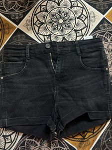 Black Denim Shorts