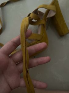 Yellow Tie Up 5inches Heels