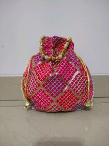 Pastel Multicolored Quilted Potli Bag