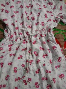Floral Print White Dress
