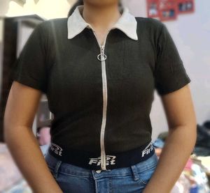 Bottle Green Crop Top