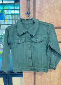 Olive Green Denim Jacket