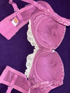 Floral Lace Trim Bra