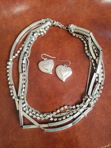 Silver Tone Necklace Set