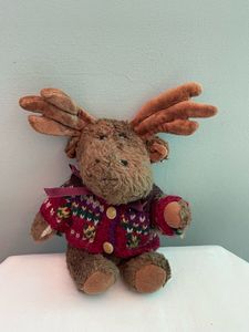 Moose Stuffed Animal with Sweater
