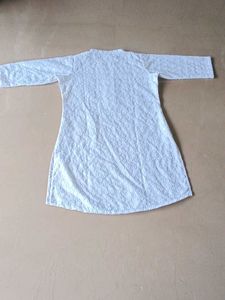 Lovely white kurta with three fourth sleeves