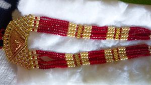 Red Beaded Indian Jewelry Set