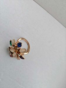 Colorful Gemstone Flower Ring