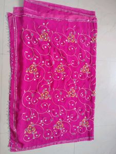 Pink Embroidered Sari with Blouse