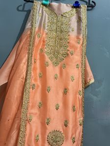Beautiful Embroidery Double Shade Suit With Duppt