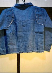 Denim Co-ord Set with Pearl Details