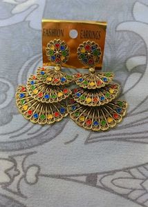 Colorful Gold Earrings