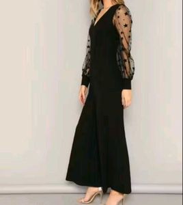 Star Sleeve Black Dress