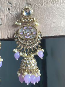 Lavender  Big Jhumka Earrings🎀