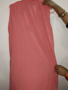 Pink Sleeveless Button Down Top