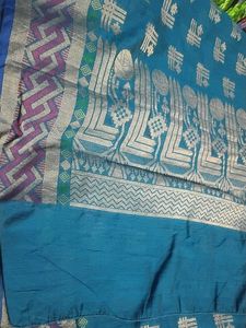 Elegant Blue Printed Saree