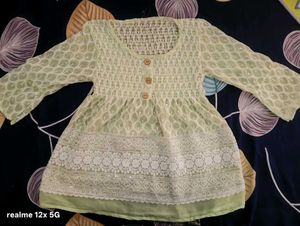 Green Embroidered Tunic Top