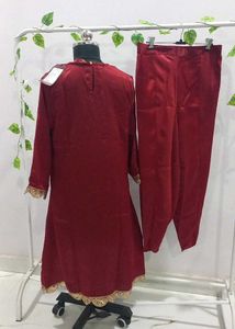Brand new Maroon Embroidered Kurta Set
