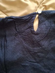 Embroidered Navy Blue Top