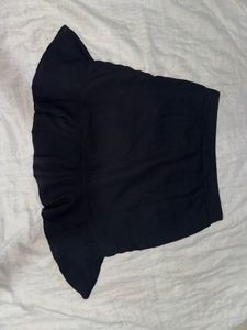 Chic Black Ruffled A-Line Skirt