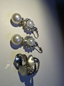 Vintage Pearl &amp; Rhinestone Jewelry Set