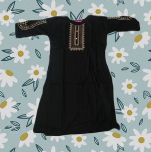 Elegant Black Embroidered Kurti