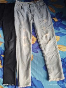 Two same Jeans light Blue And Black