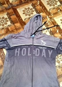 Casual Grey Ombre Hoodie &amp; Graphic Tee Set