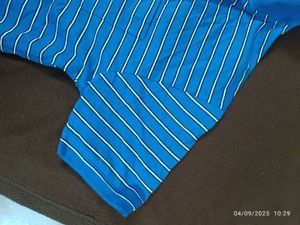New Xl Striped Blue Polo Shirt