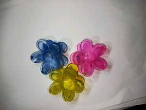 Flower Hair Clips - Set of 3