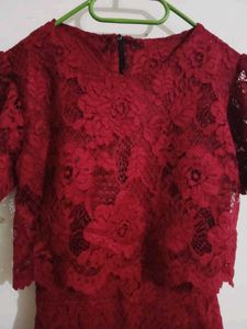 Elegant Red Lace Dress