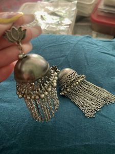 Silver Jhumka Earrings