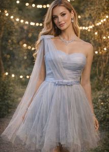Elegant One-Shoulder Tulle Dress