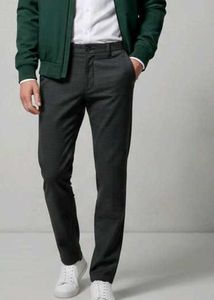 Men's Gray Slim Fit Trousers