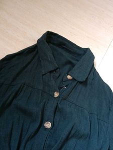 Green Maxi Shirt Dress
