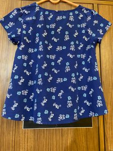 Honey By Pantaloons | Navy Blue Printed Crop Top