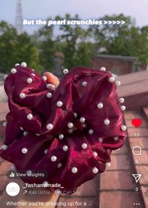 Handmade Pearl Scrunchies