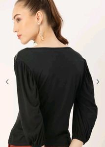 Dressberry Black Solid Regular Top