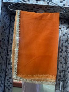 Mustard Heavy Crop Top With Skirt