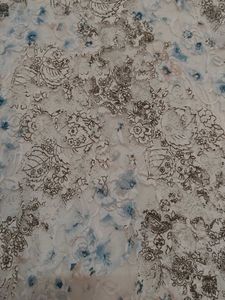 White Floral Net Top With Lining
