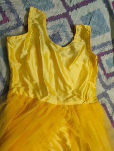 Gorgeous Yellow Ethnic Gown, With Bottoms &amp; Dupatt