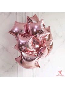 Party Propz 10Pcs Rose Gold Star Foil Balloons