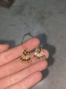 Heavy Black &amp; White Stone with Gold Neckpiece Set