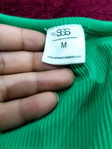 Fluorescent Green Ribbed Top (My Profile Pic