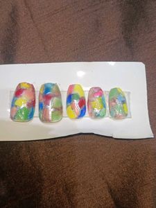 Colorful Glass Press-On Nails