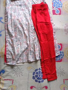 White Top With Red Pant