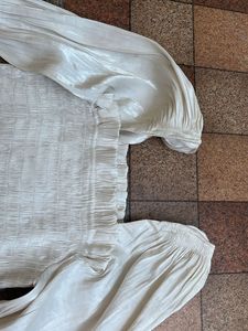 Exactly New Cream Shirred Blouse