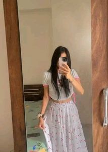 White Asthetic  Skirt