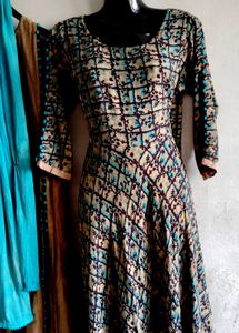 Designer Anarkali Gown With Shrug And Dupatta