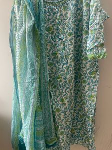 Floral Print Kurta 3 Piece Set